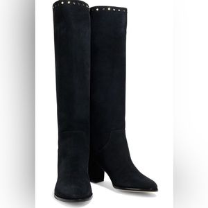 JIMMYCHOO MONROE 65 STUDDED SUEDE KNEE BOOTS